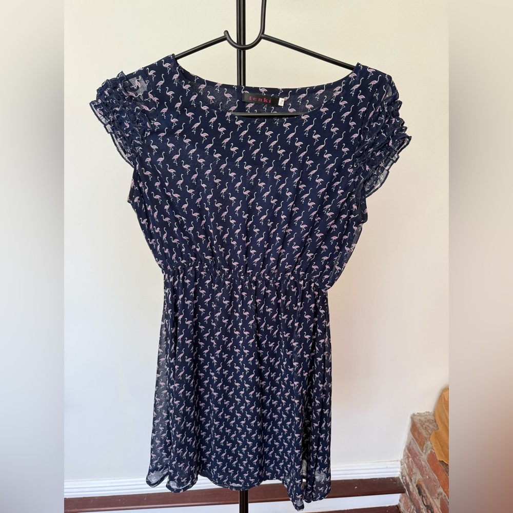 Tenki Flamingo Print Dress